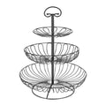 Cesta Organizadora de Frutas de 3 Andares em Aço Inoxidável