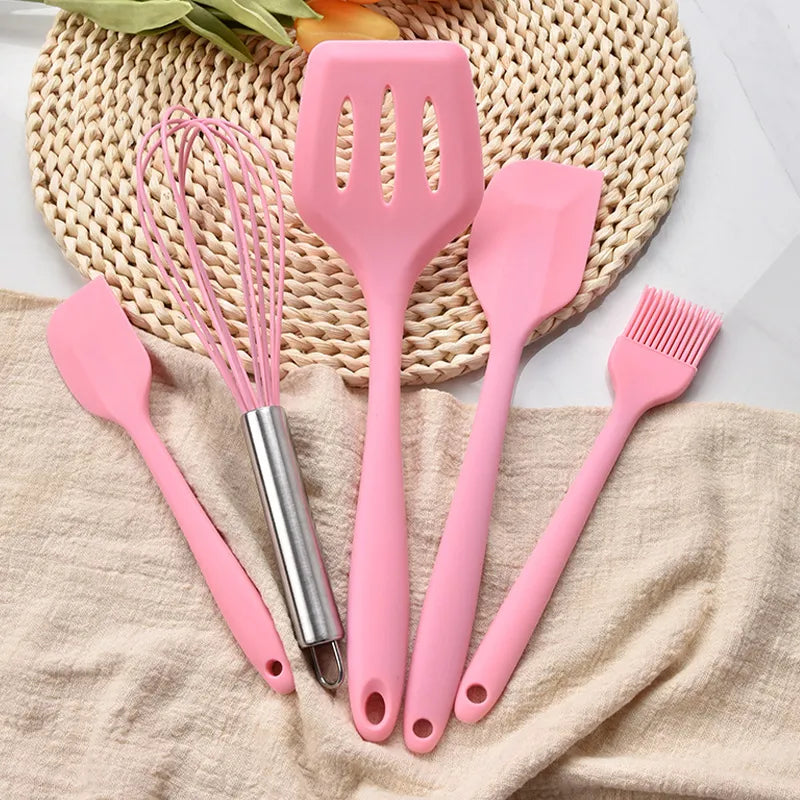 Conjunto de Utensílios para Cozinha Antiaderente de Silicone