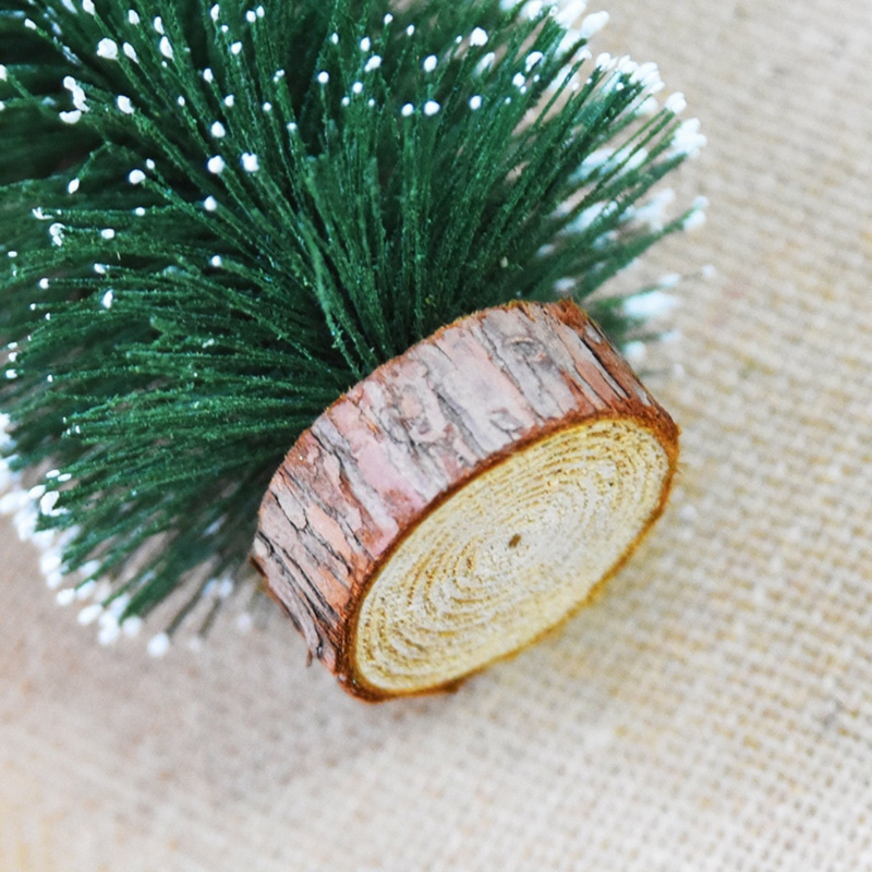 Mini Árvore De Natal Com Bases De Madeira Para Festa De Natal