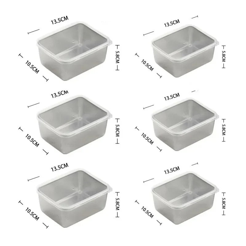 Kit 6 Potes de Armazenamento Herméticos em Aço inoxidável