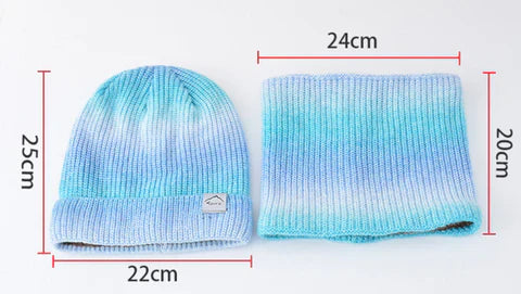 Kit Gorro e Gola Degrade com Forro de Lã