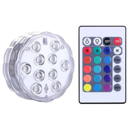 Luz LED Submersível para Piscina com Controle Remoto