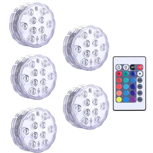 Luz LED Submersível para Piscina com Controle Remoto