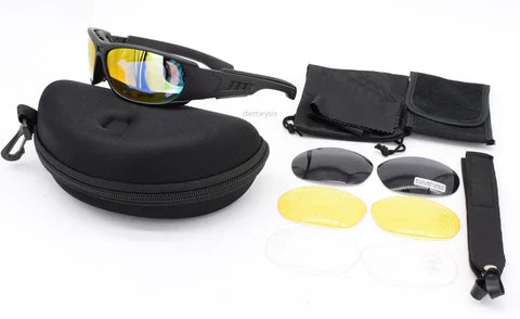 Óculos Para Motociclista Com Adaptação Para Lentes de Grau Dia e Noite | 4 Lentes