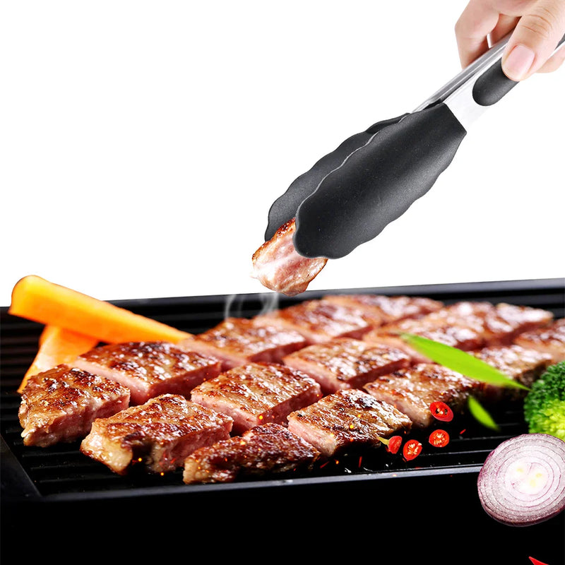 Stainless Steel Culinary Tongs with Locking System