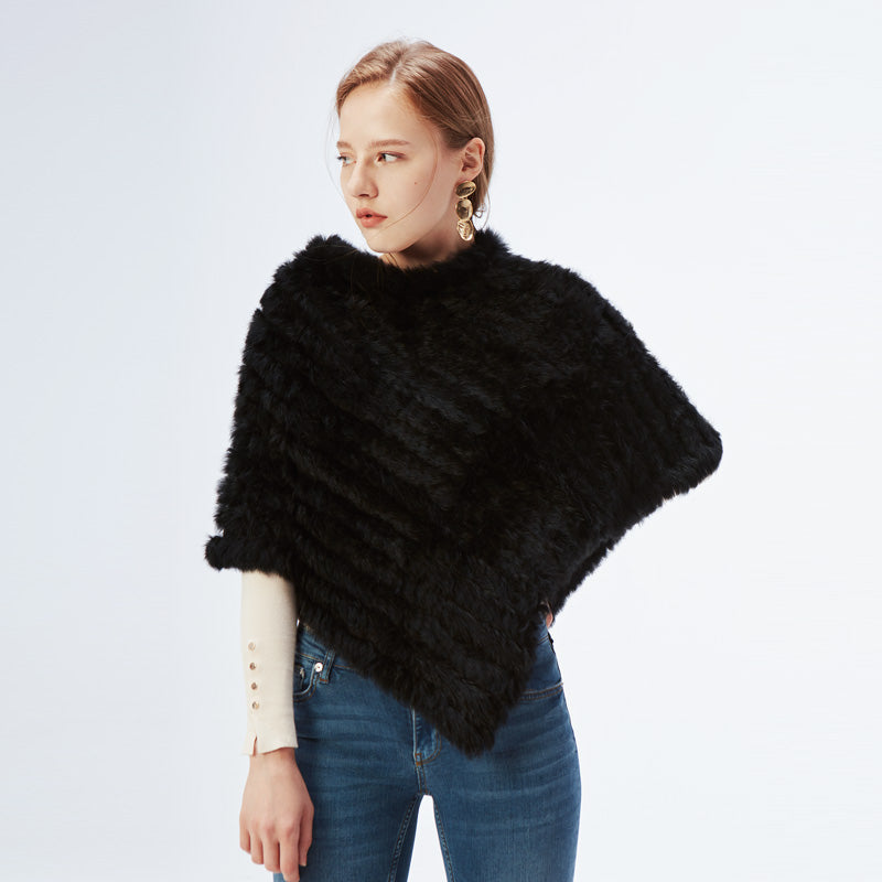 Poncho Feminino de Pele de Coelho | CozyFur