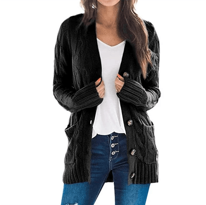 Suéter Cardigan Feminino De Tricô | Cozy Chic