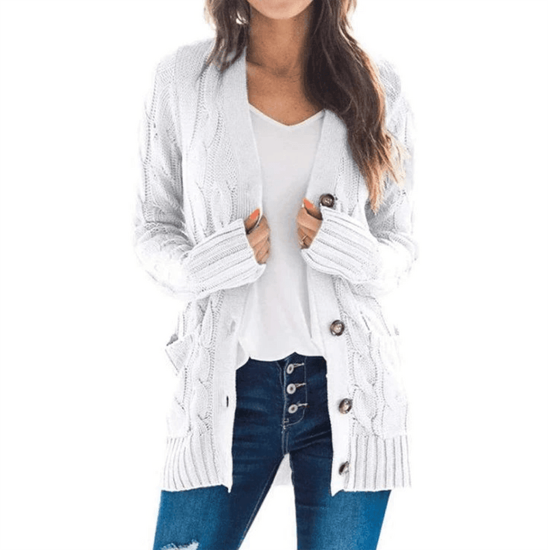 Suéter Cardigan Feminino De Tricô | Cozy Chic