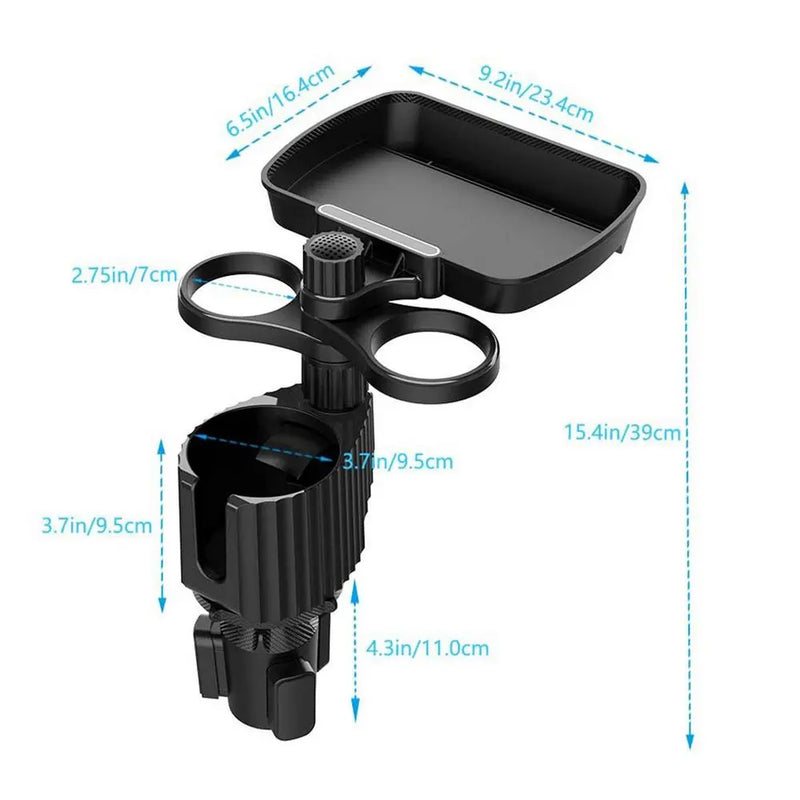 Suporte de Copo com Bandeja Ajustável para Carro