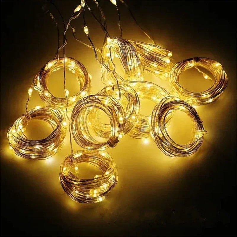 Varal de Luzes Led Impermeável para Decoração de Natal