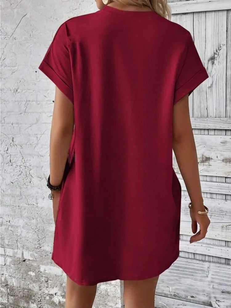 Basic Women's Dress with Side Pocket